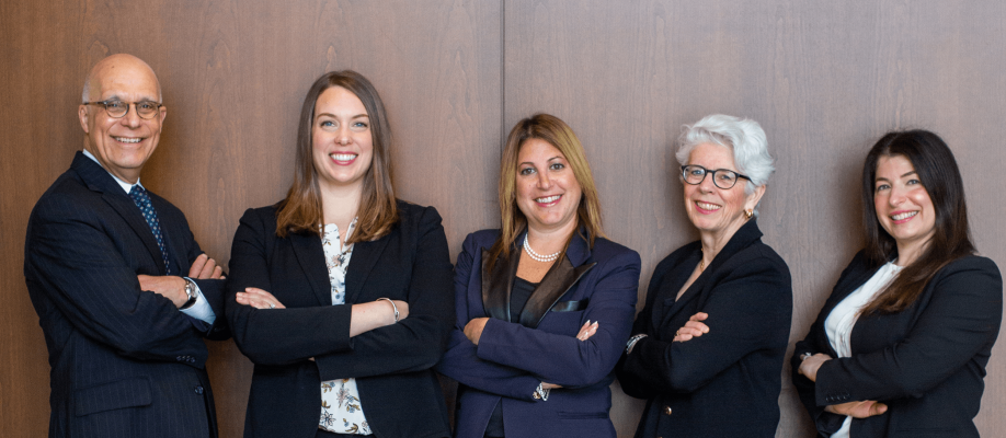 Tony Vetrano, Lindsay Childs, Sarinia Feinman, Kate Vetrano, and Donna Marcus | Family Attorneys at Vetrano Vetrano & Feinman